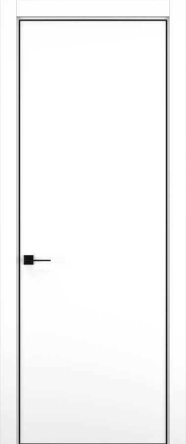 Дверь межкомнатная Hausdoors Керамик снежный 1 Minimalism R REVERSE кромка черная в Екатеринбурге