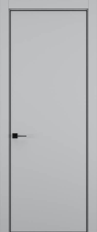 Дверь межкомнатная Hausdoors Шеллак серый 1 Minimalism R REVERSE кромка черная в Екатеринбурге