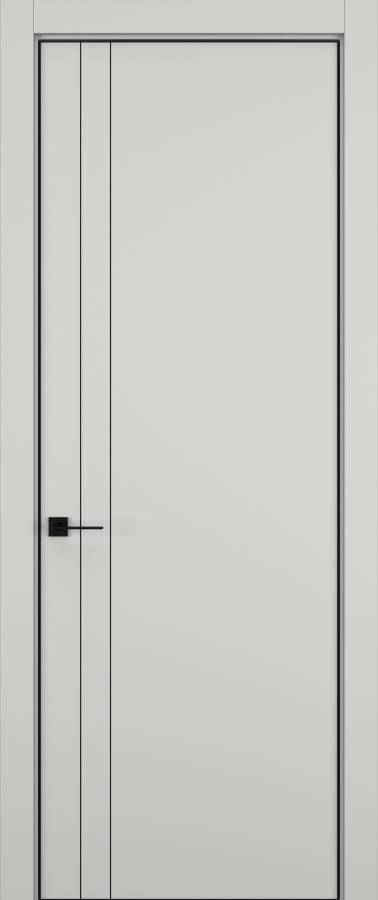 Дверь межкомнатная Hausdoors Керамик слоновая кость 4 Minimalism L REVERSE кромка черная в Екатеринбурге