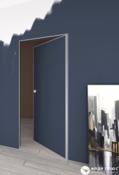 Дверь межкомнатная FRANT INVISIBLE Скрытого монтажа Обратное открывание с притвором Серая кромка в Екатеринбурге