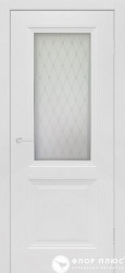 Дверь межкомнатная FRANT Эмаль классика Shelly-2-Б Эмаль белая без патины Стекло ромб в Екатеринбурге