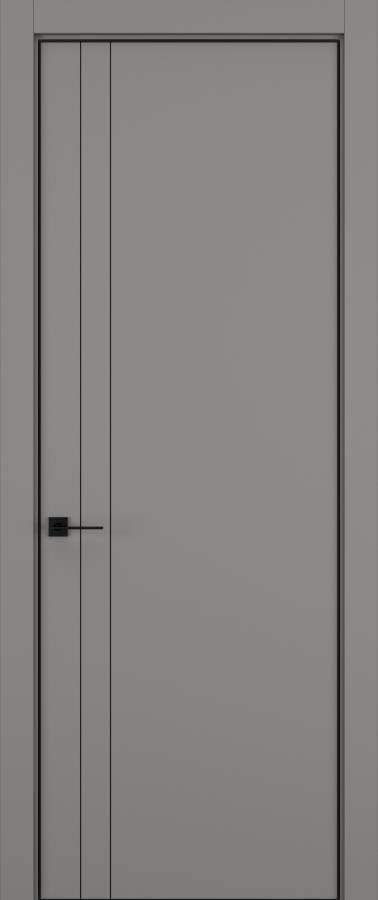 Дверь межкомнатная Hausdoors Керамик серый 4 Minimalism L REVERSE кромка черная в Екатеринбурге