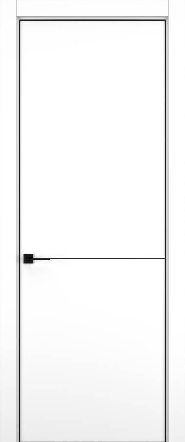 Дверь межкомнатная Hausdoors Керамик снежный 2 Minimalism L REVERSE кромка черная в Екатеринбурге