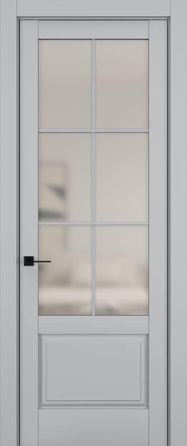 Дверь межкомнатная Hausdoors Шеллак серый 12 New Classic ст.просветленное в Екатеринбурге