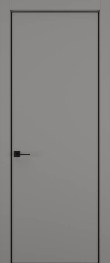 Дверь межкомнатная Hausdoors Керамик серый 1 Minimalism L REVERSE кромка черная в Екатеринбурге