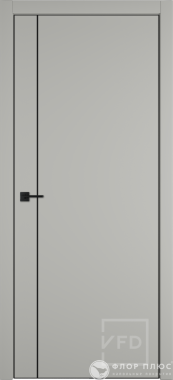 Дверь межкомнатная VFD Бейсик 1V  Бежевый  АБС чёрный ЧМ