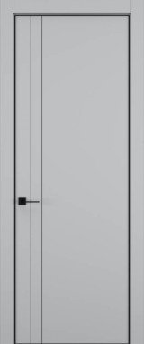 Дверь межкомнатная Hausdoors Шеллак серый 4 Minimalism кромка черная