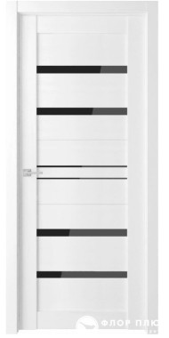 Дверь межкомнатная FRANT SCANDI Grand 302 Эмалит белый стекло лакобель черное