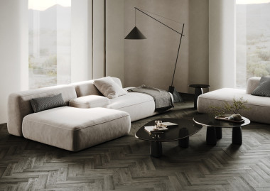 Кварцевый ламинат (SPC) Fargo Herringbone Дуб Борнео