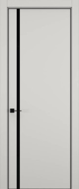 Дверь межкомнатная Hausdoors Керамик слоновая кость 5 Minimalism ст.черное L REVERSE кромка черная
