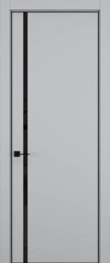 Дверь межкомнатная Hausdoors Шеллак серый 5 Minimalism ст.черное кромка черная