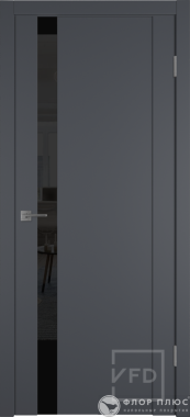 Дверь межкомнатная VFD Техно 1SV  Графит Лакобель чёрное