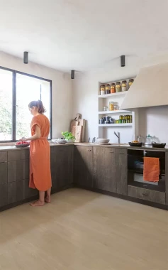 ПВХ плитка Quick Step Vinyl Flex LIV Дуб сатиновый серо-бежевый