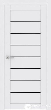 Дверь межкомнатная FRANT Fusion Hills L11 Белый бланко стекло лакобель черное