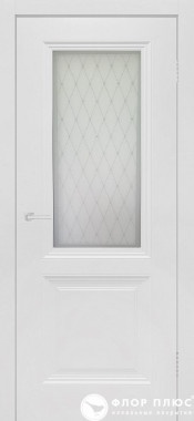 Дверь межкомнатная FRANT Эмаль классика Shelly-2-Б Эмаль белая без патины Стекло ромб